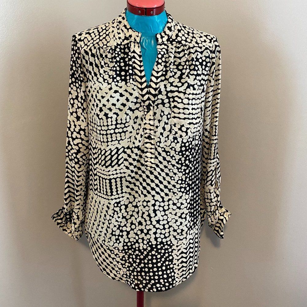 New Direction Boho Cottagecore Long Sleeve V-neck Tunic Top Size M